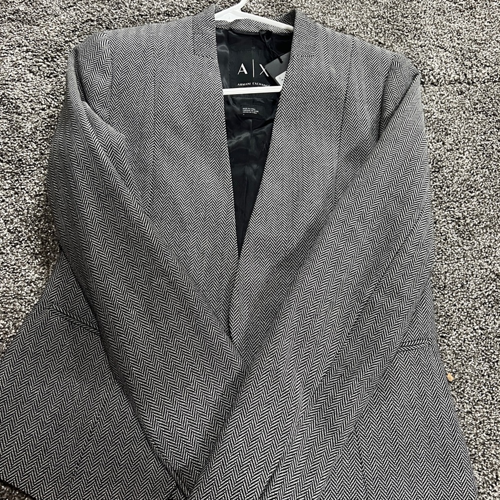Armani Exchange Herringbone Blazer in Gray